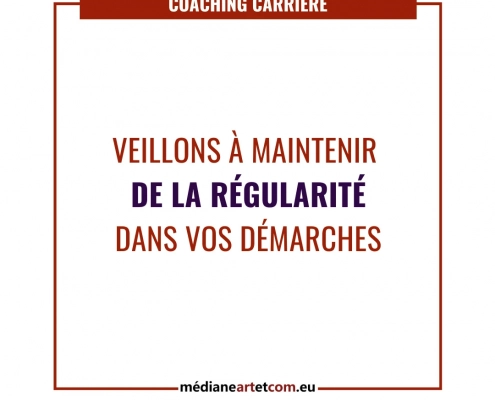 Visuel avec le texte "Veillons à maintenir de la régularité dans vos projets"